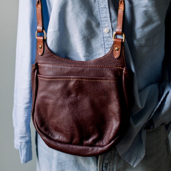 Leather Handmade Saddle Bag - Burgundy  - UNIQUE - Picture 10 of 15